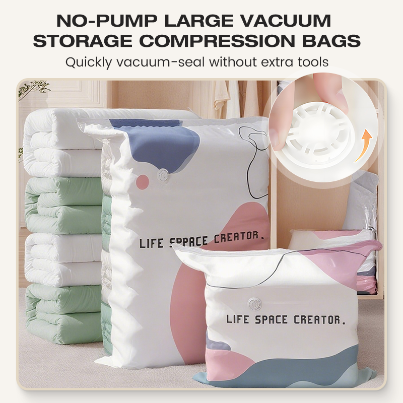 🥳BUY 2 GET 1 FREE!!🧳💨 No‑Pump Vacuum Storage Bags – Pelvior